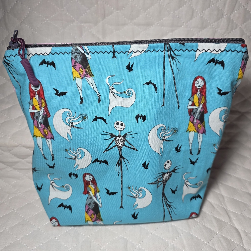 Tim Burton Themed Blue/pink Cosmetic Bag Handmade